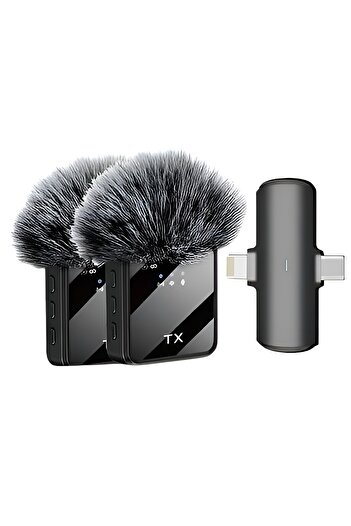 Generic Dual Wireless Lavalier Microphone for iOS and Android Devices for Video Recording, Interviews, and Live Streaming