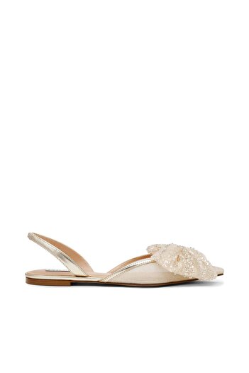 Steve Madden Womens Calibria Gold Ballet Flats