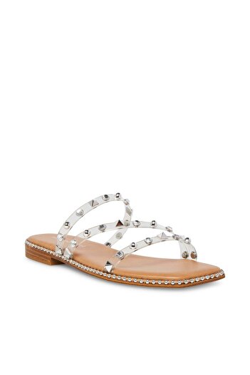 Steve Madden Womens Bondi Transparent Flat Sandals