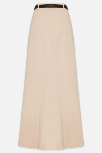 Setre Beige Full Fit Midi Skirt