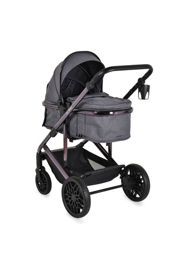 Moni Convertible 2in1 All Road Grey Stroller with Galvanized Aluminum Frame, Durable Wheels with Top