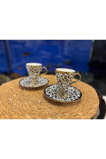 Kosova Masal Home 2 Pcs Leopard Coffee Set