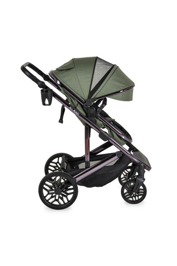 Moni Convertible 2in1 All Road DarkGreen stroller with galvanized aluminum frame, durable wheels