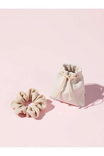 JACA XXL Scrunchie Design Fabric Buckle and Buckle Pouch Set (2 Pieces)