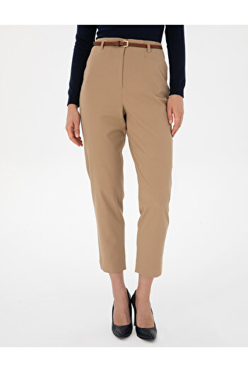 Pierre Cardin Beige Carrot Fit Fabric Trousers 50310114-Vr011