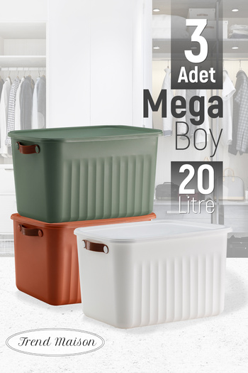 Trend Maison Decorative Storage Box, Multi-Purpose Organizer, Bathroom Kitchen Organizer, Box with Lid, Set of 3