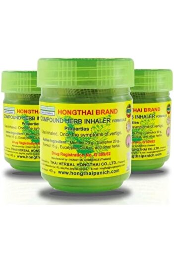 Hong Thai جهاز استنشاق الأعشاب التايلاندي التقليدي (عبوة من 3 قطع)