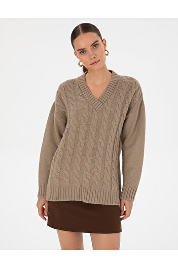 Pierre Cardin Mink Comfort Fit V-Neck Sweater 50310890-Vr052
