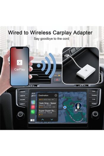 erorex White Wireless Carplay Receiver For Phone With Otg - Car Navigation Usb Adapter