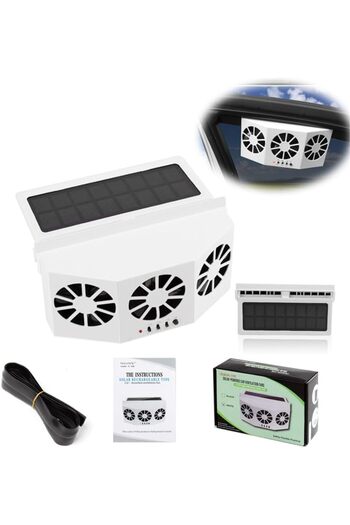 erorex Portable Solar Powered Fan Car, 12V Car Window Fan Solar Powered, Auto Solar Ventilation Fan Car,