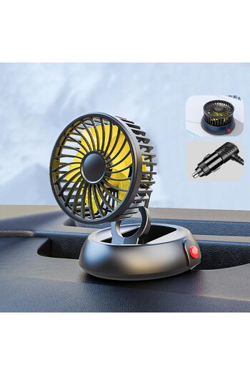erorex Foldable Car Fan Car Cigarette Lighter 12/24V Car Fan 3-Speed Car Fan Switch 360° Rotatable Design