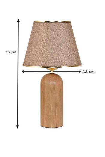 Art&Gift Silos Solid Wood Leg Gold Detailed Kumbeji Fabric Hat Decorative Lampshade