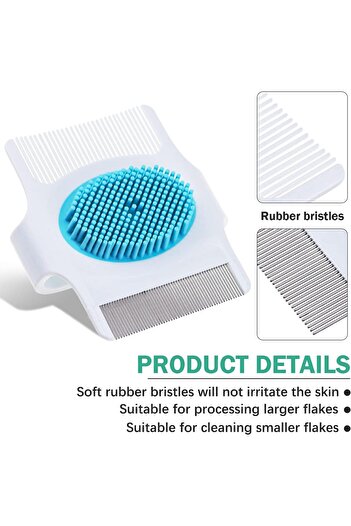 erorex Cradle Cap Brush 2 Pieces Baby Cradle Cap Brush Comb 3 1 Design Cradle Cap Brush Dandruff Cleaning