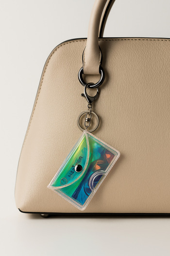 Gempo Hologram Transparent Card Holder with Keychain – Contactless Payment Compatible, Slim and Practical Wallet