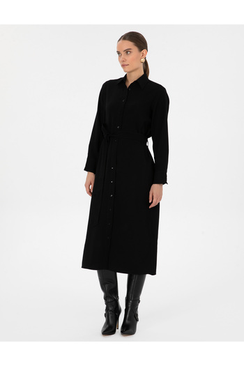 Pierre Cardin Siyah Comfort Fit Dokuma Elbise 50318230-VR046