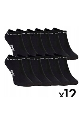 Hugo Boss No-Show Socks, 12 Pairs, Black, One Size