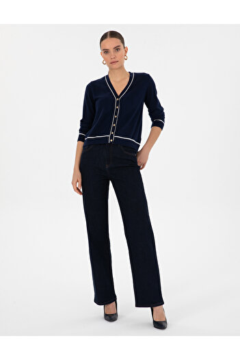 Pierre Cardin Lacivert Slim Fit Triko Hırka 50316344-VR033