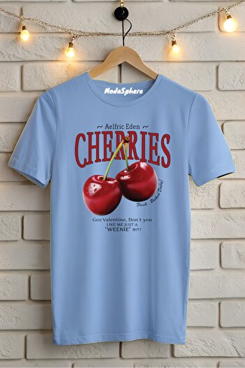 AR&YOS Μπλουζάκι με στάμπα CHERRIES Unisex Oversize