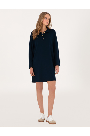 Pierre Cardin Lacivert A Kesim Modal Karışımlı Örme Elbise 50315895-VR033