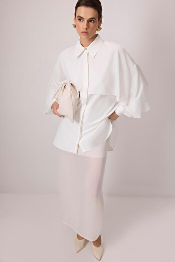 Touché Privé Poplin Shirt with Chiffon Garnish