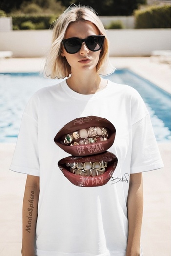 AR&YOS Printed Unisex Oversize T-Shirt Oversize