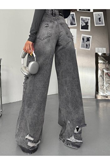 DENİKK REND YÜKSEK BEL GENİŞ PAÇA BEL AYARLANABİLİR JEAN DENİM BAGGY PANTOLON-HİGH RİSE WİDE LEG JEAN