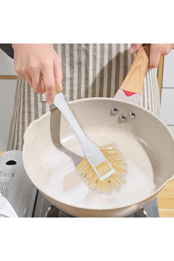 STOREMAX Polysight Double Sided Cleaning Brush with Bamboo Handle (White) Trendzap 467437