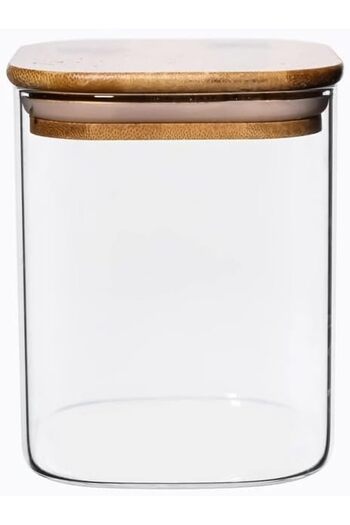STOREMAX Snshop 700ml Leakproof Vacuum Borosilicate Glass Jar with Bamboo Lid – Airtight & Durable