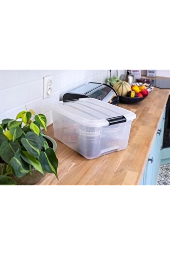 STOREMAX Sellbuyst Ohyama Plastic Storage Boxes with Lids, 15L, Set of 6, Transparent Trendy 266450