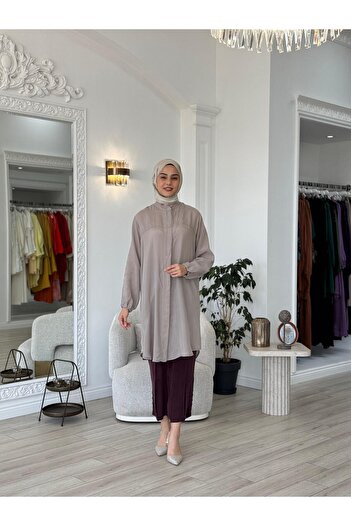 MissWhence İpek Gömlek Taş 37315