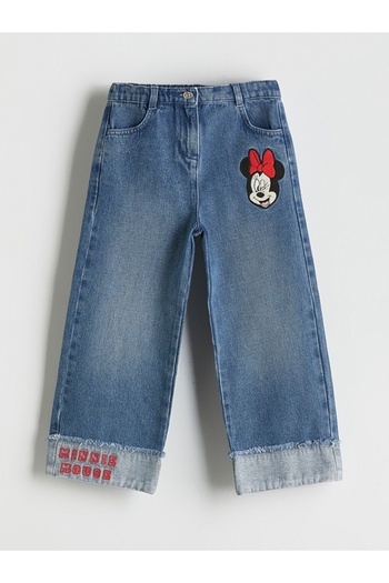 LC Waikiki LCW Kids YENİ SEZON Minnie Mouse Baskılı Kız Çocuk Jean Pantolon