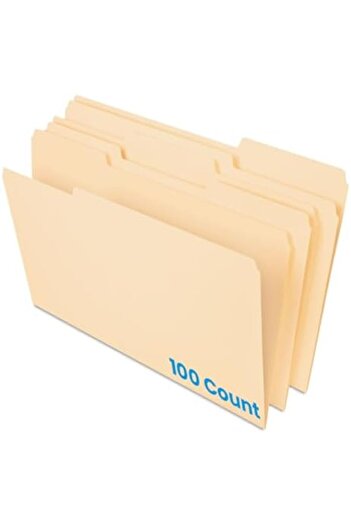 STOREMAX Snshop File Folder, Legal Size, Manila, 1/3 Cut, 100/Bx (753 1/3) 467437
