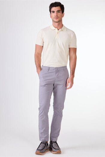 Dufy Gray Side Pocket Straight Regular Fit Men's Trousers