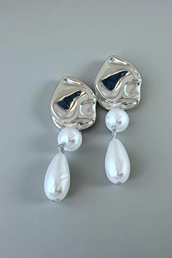CAŞ DEKORASYON Earrings - Silver-colored