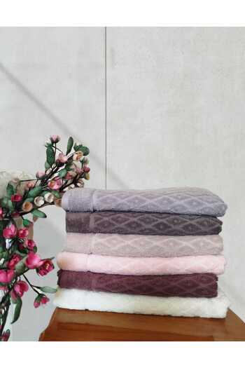 Nurpak 100% Cotton Fulya 6 Pieces Hand Face Towels