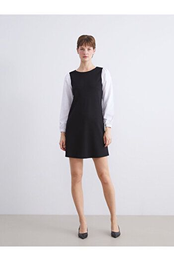 LC Waikiki Black Crew Neck Mini Dress
