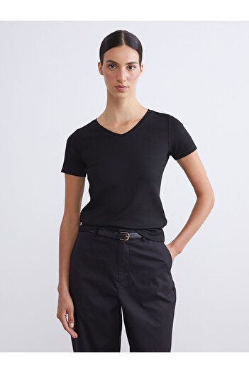 LC Waikiki Create Your Style from Uzg Store |   V-Neck Plain Women's T-Shirt
