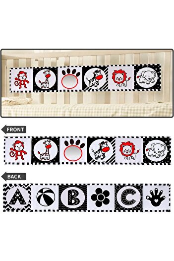 erorex Black White Soft Cloth Book Baby Infant Mirror Tummy Time Baby High Contrast Book Crib Toys 0 3 6