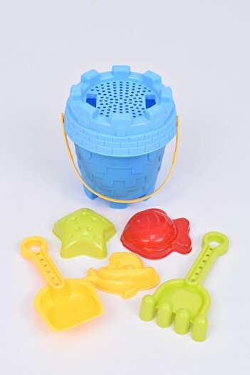 erorex Sand And Beach Toys Set For Kids With Bucket And Sand Molds Set Of 6 (Blue)