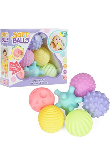 erorex Squeeze Balls For Kids 6 Pack Ages 3 12 Months Textured Squeak Bath & Play Vinyl Baby Toy