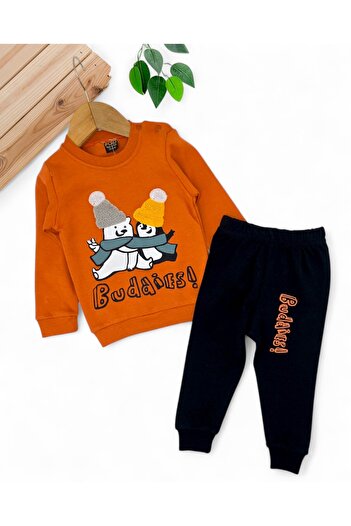 voyyo kids baby Baby Boy Seasonal Penguin Printed 100% Cotton 2-Piece Bottom Top Baby Boy Set