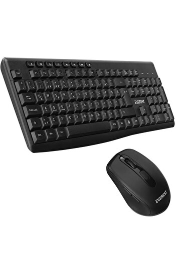 Everest KM-719 Siyah 2in1 Kablosuz Q Multimedia Klavye + Mouse Set