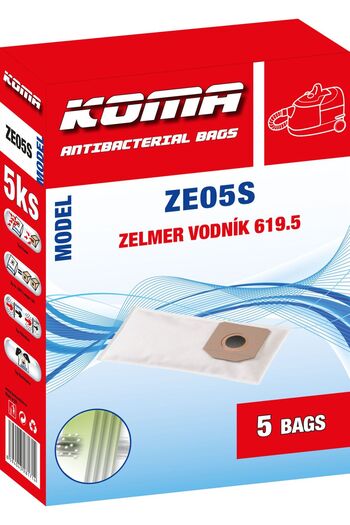 KOMA ZE05S - Bags for Zelmer Wodnik vacuum cleaner, textile, 5pcs