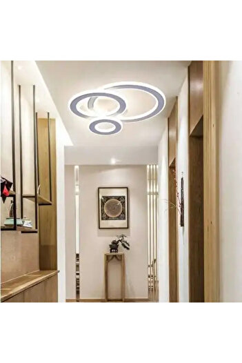 LED CONCEPT LED chandelier with 3 types of light, white, round, 52W, cold/neutral/warm light, 28x27x7cm
