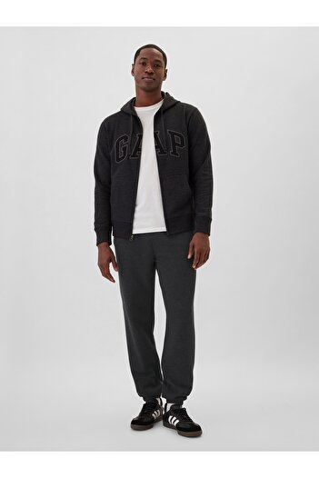 GAP Men's Dark Gray Logo Fleece Jogger Sweatpants