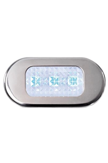 OSCULATI Courtesy light from polycarbonate, 3 blue LEDs,
