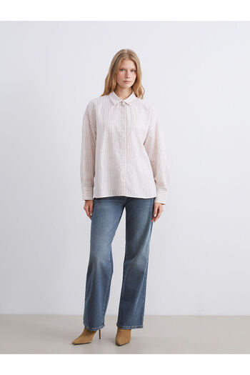 LC Waikiki Create Your Style from Uzg Store |   Striped Oversize Women's Shirt