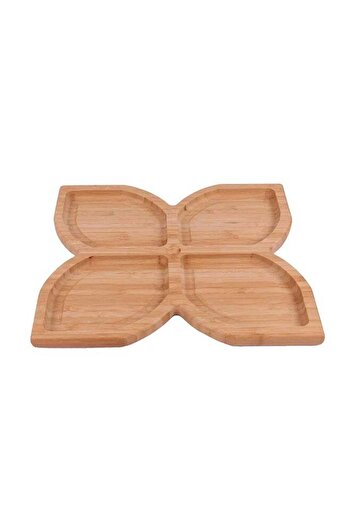 Bin shihoon Divided Wood Plate Brown 32x27centimeter