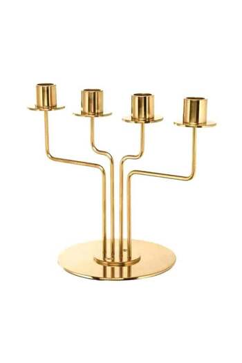 Generic 4-Piece Metal Candelabra Candlestick Set Golden