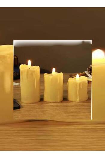 Generic 3 LED Flameless Candles Plastic Candles with Red Batteries